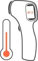Illustration of a digital forehead thermometer